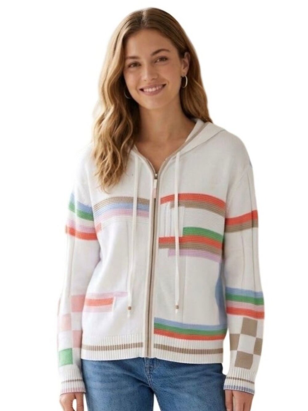 Zaket & Plover Full Zip Hooded Sweater Cardigan Sustainable Cotton Size S